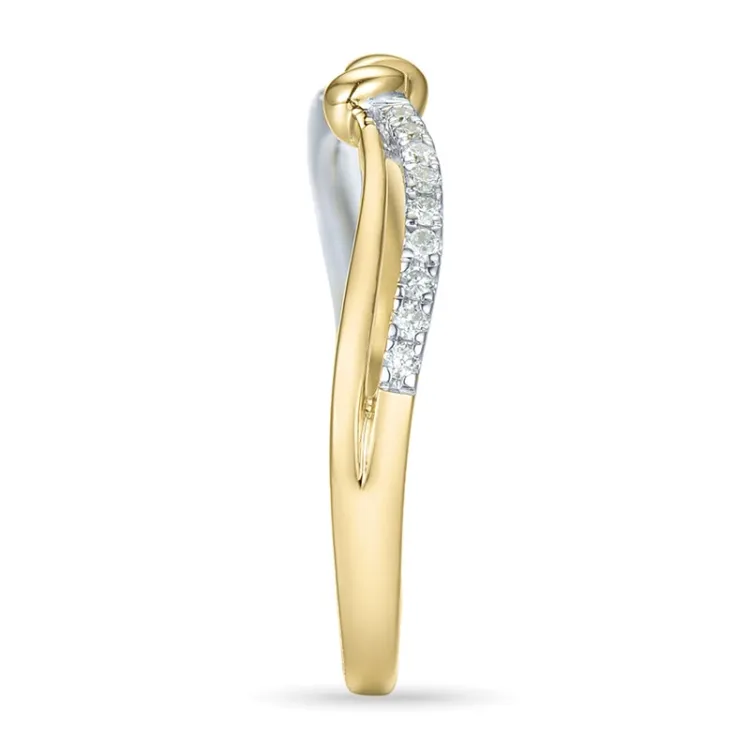 diamantring i 9 karat gull og hvitt gull 0,10 ct