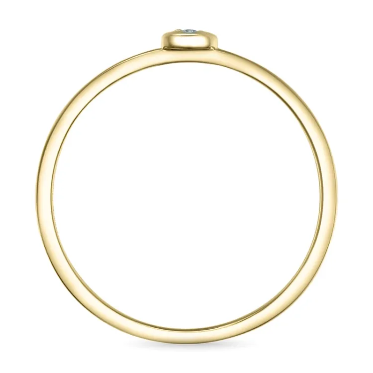rund diamantring i 9 karat gull og hvitt gull 0,01 ct
