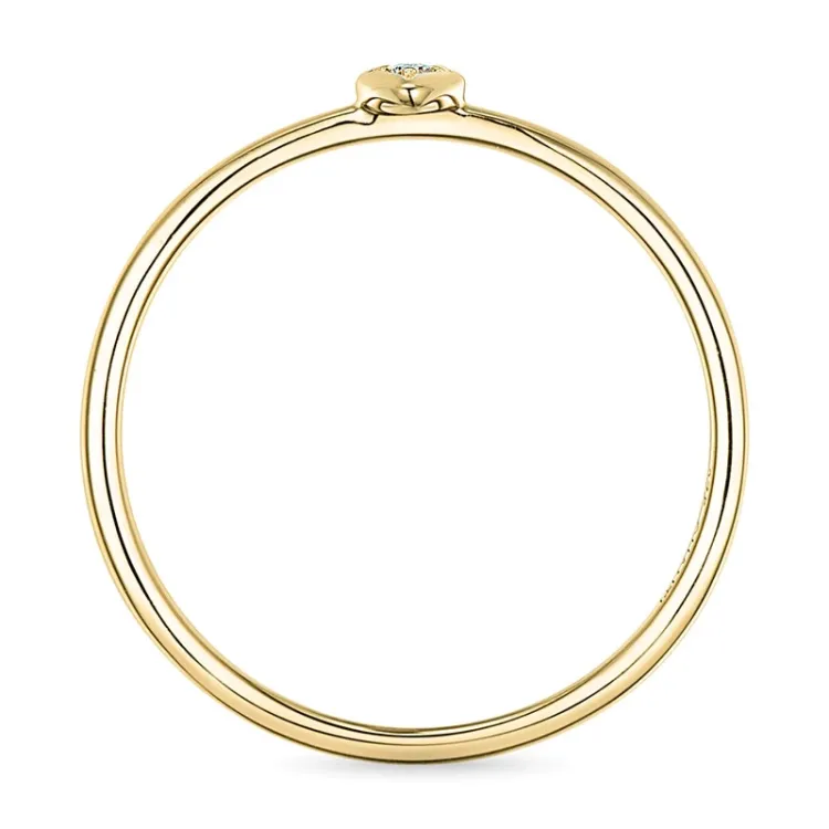 Firkantet diamantring i 9 karat gull 0,01 ct