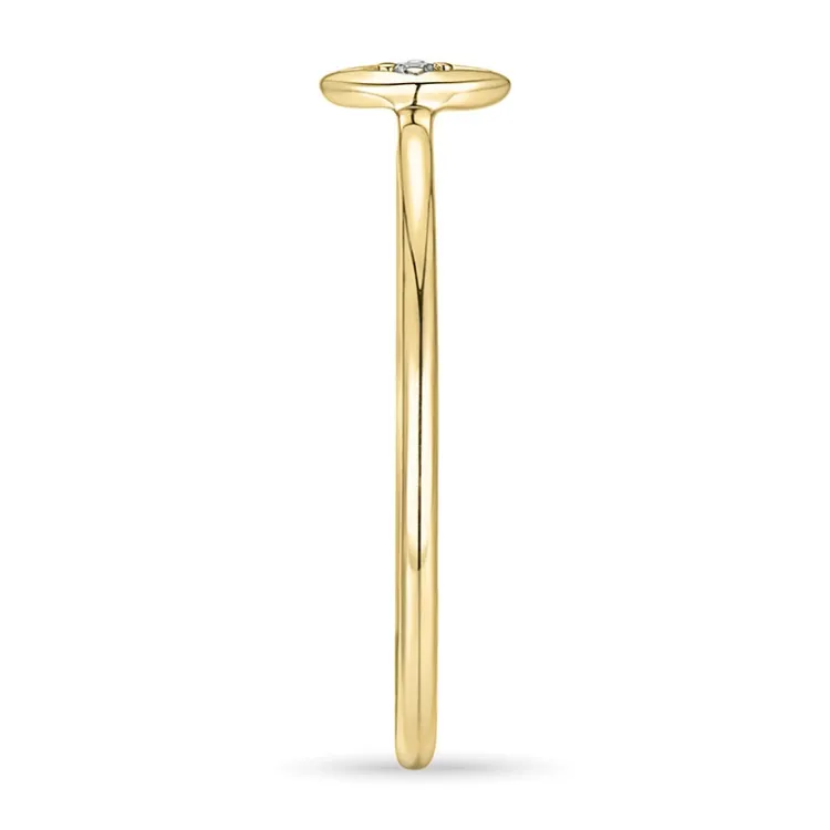 Firkantet diamantring i 9 karat gull 0,01 ct