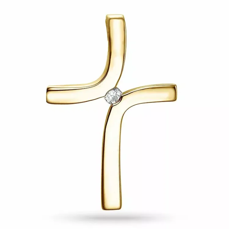 kors diamantanheng i 9 karat gull 0,03 ct ct