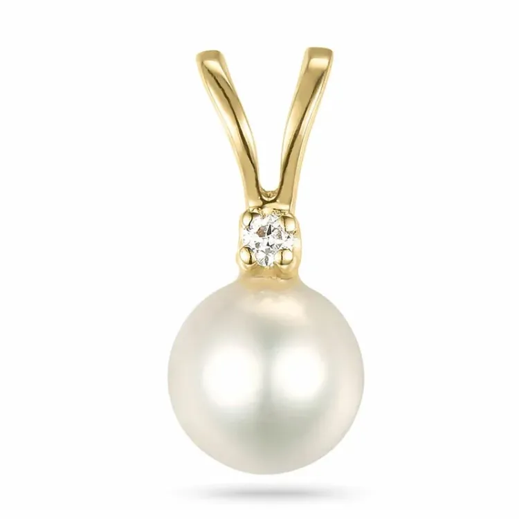perle diamantanheng i 9 karat gull 0,01 ct