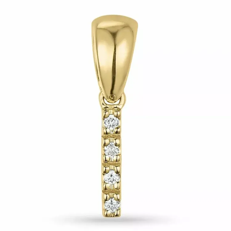 Bokstav i diamant anheng i 9 karat gull 0,02 ct