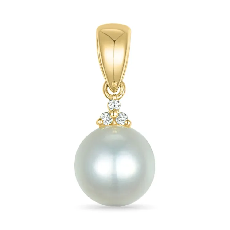 perle diamantanheng i 9 karat gull 0,02 ct