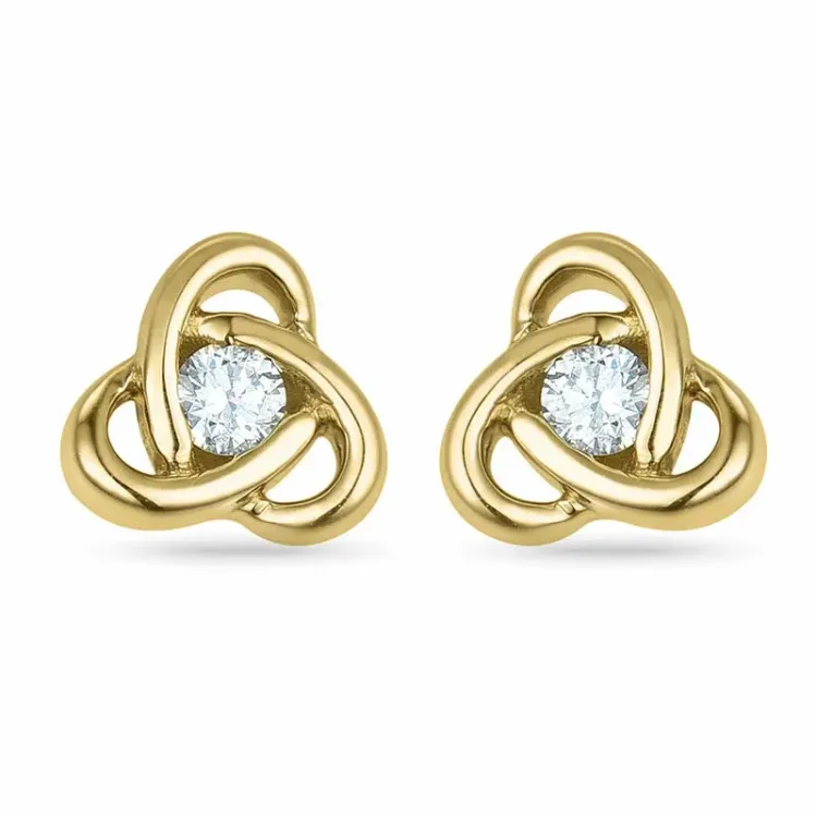diamant øredobber i 9 karat gull med diamant 