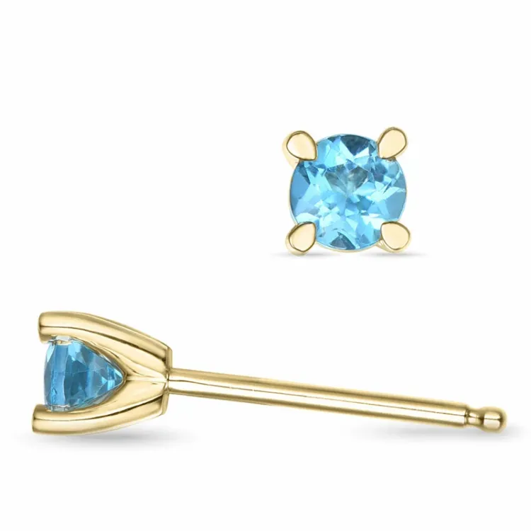 2 x 0,22 ct topas solitaireørepynt i 9 karat gull med topas