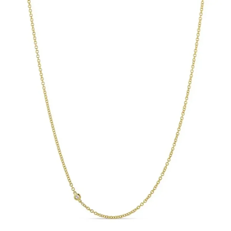 45 cm halskjede med anheng i 9 karat gull 0,05 ct
