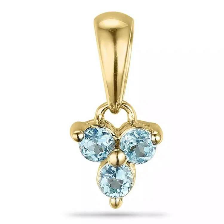 Blomst topas anheng i 9 karat gull 0,25 ct