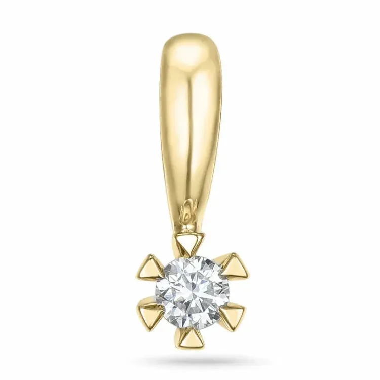 diamant solitaireanheng i 9 karat gull 0,05 ct