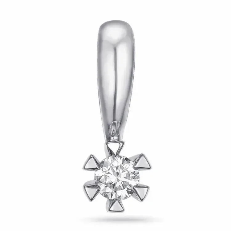 0,05 ct diamant solitaireanheng i 9 karat hvitt gull 0,05 ct