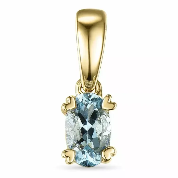 akvamarin anheng i 9 karat gull 0,20 ct