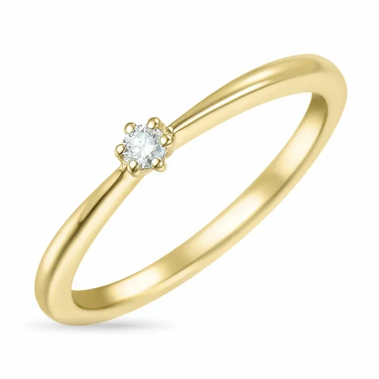 0,05 ct diamant ring i 14 karat gull 0,05 ct