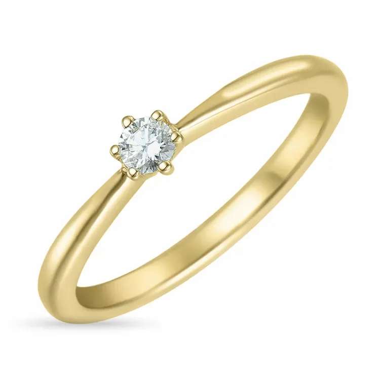 0,10 ct diamant ring i 14 karat gull 0,10 ct