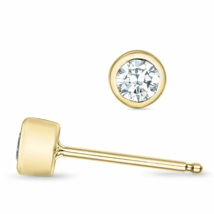 2 x 0,15 ct kampanje - briljantøredobb i 14 karat gull med diamant