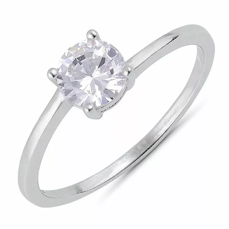 Billig zirkon ring i sølv