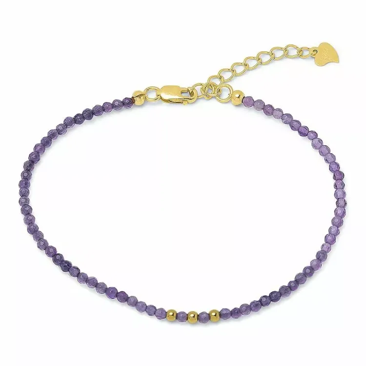 armbånd med ametyst og 3 hematite.