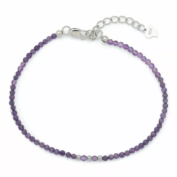 Elegant armbånd med ametyst og hematite - Loom Stones