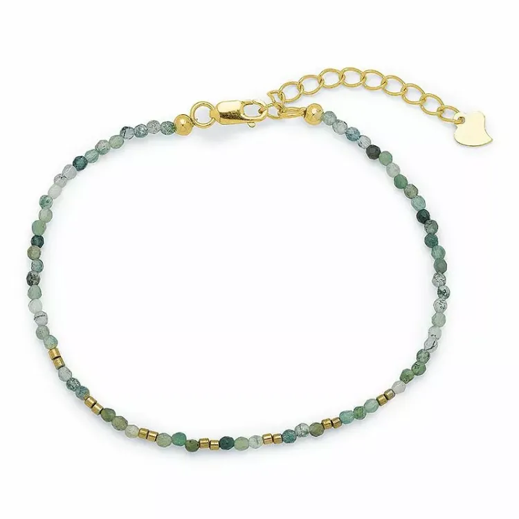 stein armbånd med agat og hematite - Loom Stones