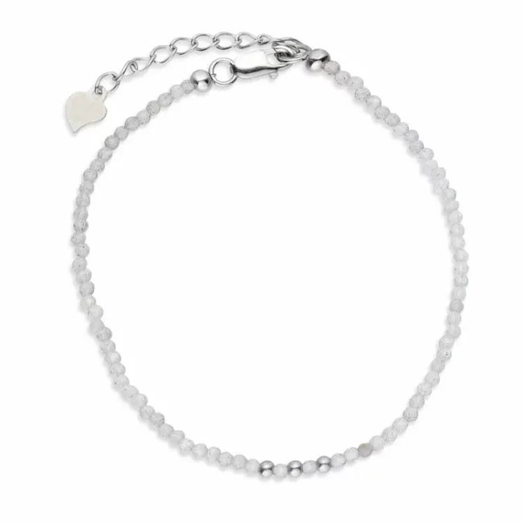 stein armbånd med labradoritt og 3 hematite - Loom Stones