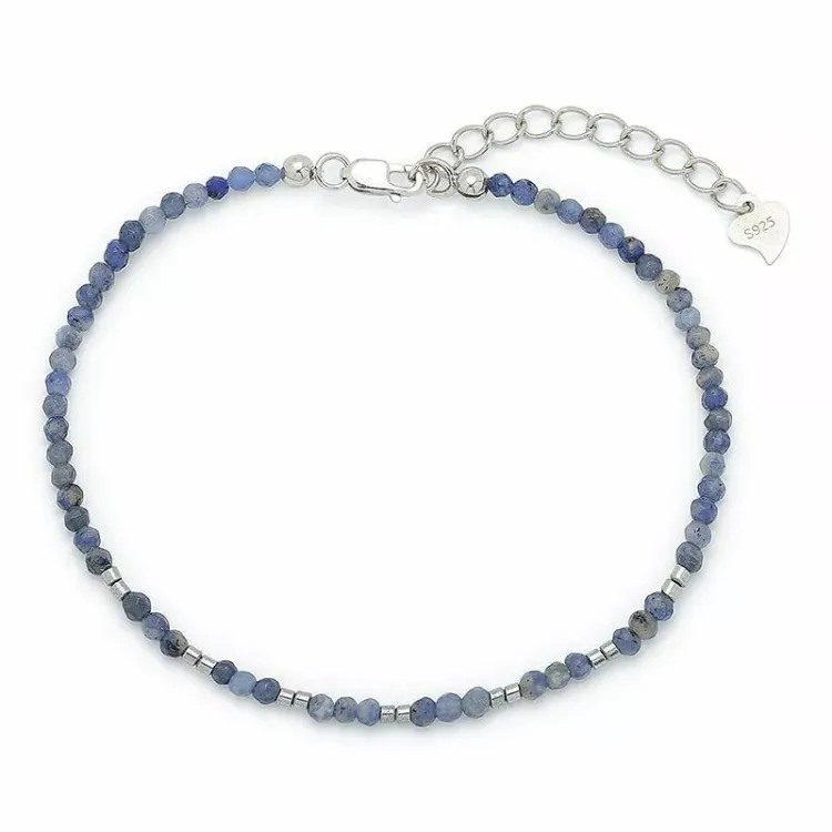 stein armbånd med sodalit og hematite - Loom Stones