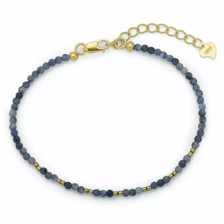 stein armbånd med sodalit og hematite - Loom Stones