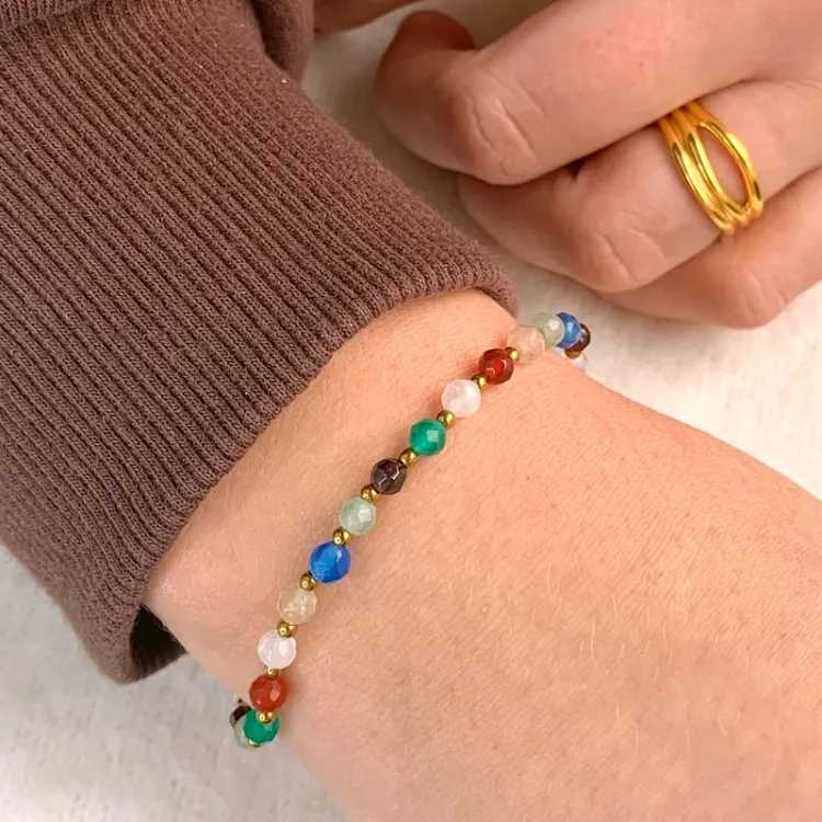 armbånd med stein og hematite - Loom Stones