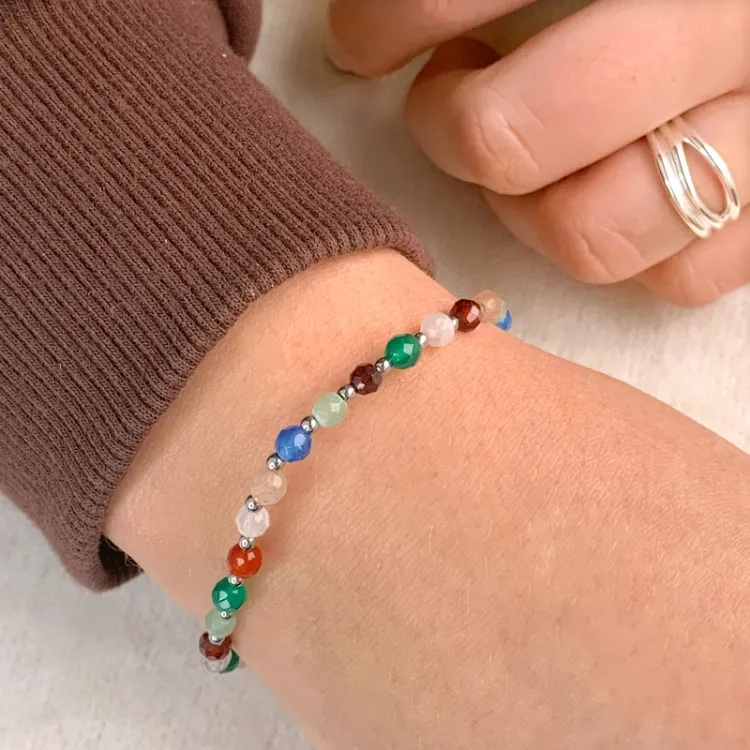 armbånd med hematite og stein - Loom Stones
