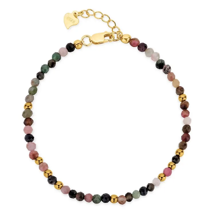multifargede armbånd med turmalin - Loom Stones