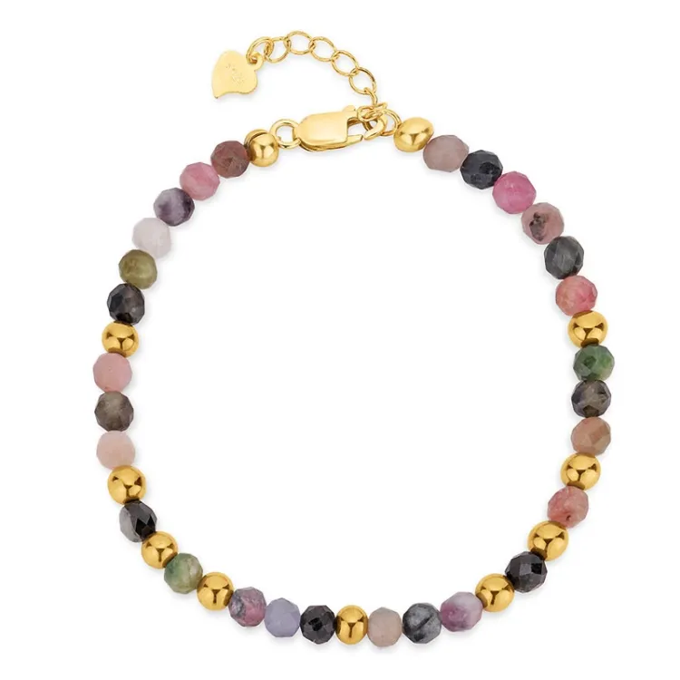 multifargede armbånd med turmalin - Loom Stones