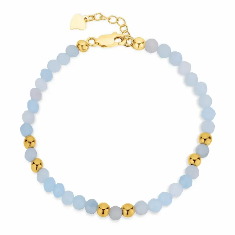 blå armbånd med akvamarin - Loom Stones