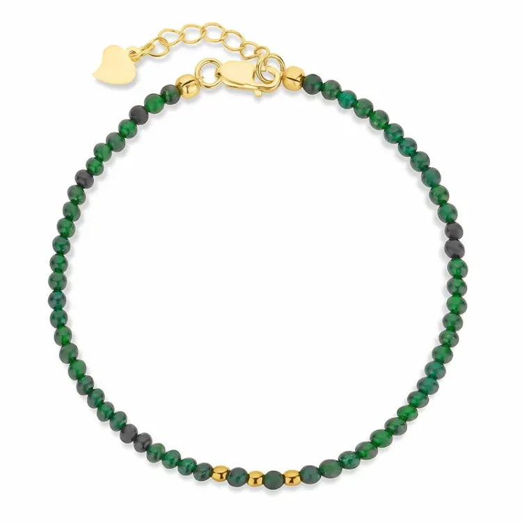 Tynt armbånd med stein og 3 hematite - Loom Stones
