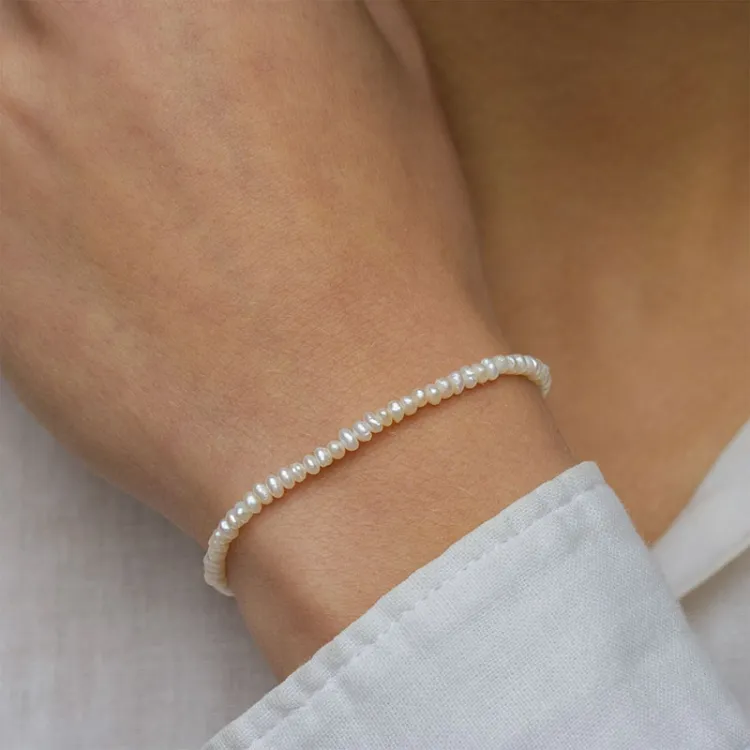 3 mm armbånd med ferskvannsperle