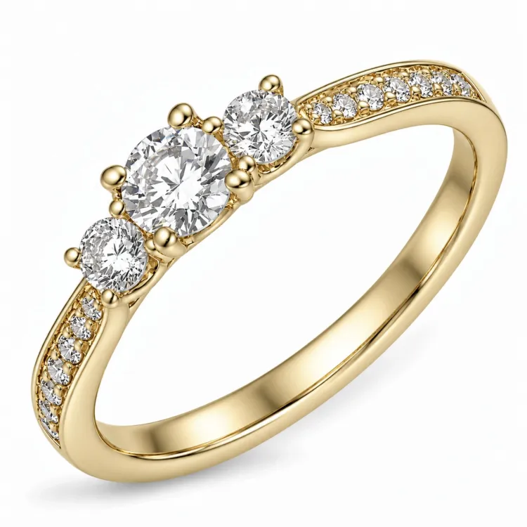 lab grown diamant ring i 9 karat gull 0,30 ct 0,31 ct