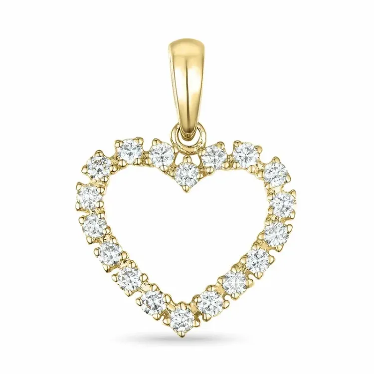 hjerte lab grown diamant anheng i 9 karat gull 0,40 ct