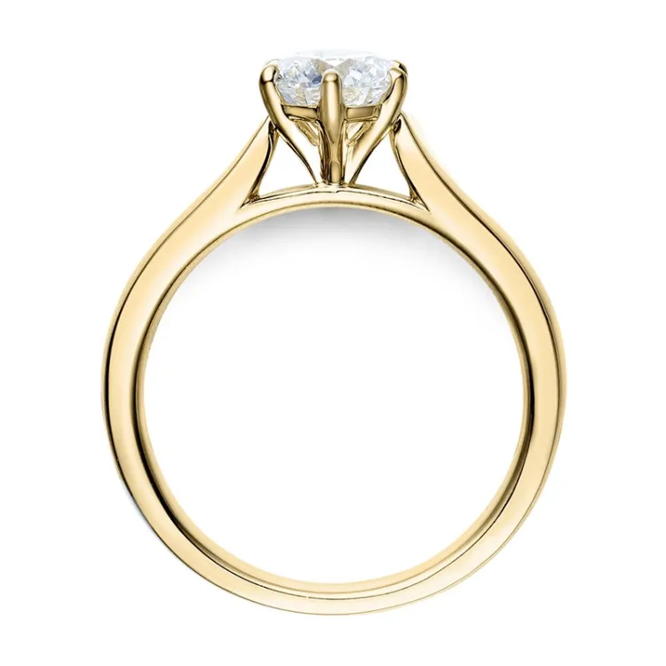 1,00 ct lab grown diamant solitairering i 9 karat gull 1,0 ct