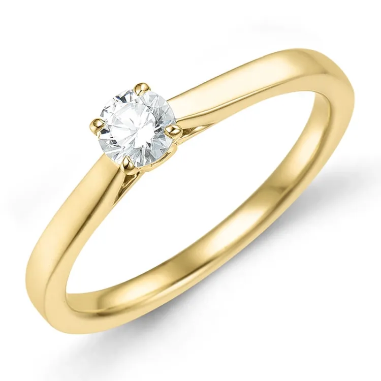 0,30 ct lab grown diamant solitairering i 9 karat gull 0,30 ct