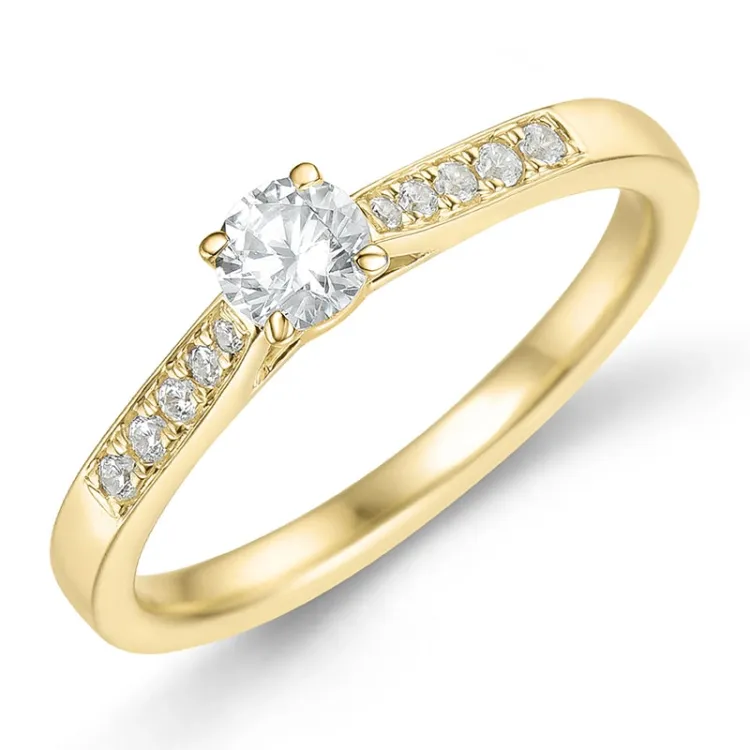lab grown diamant ring i 9 karat gull 0,30 ct 0,09 ct