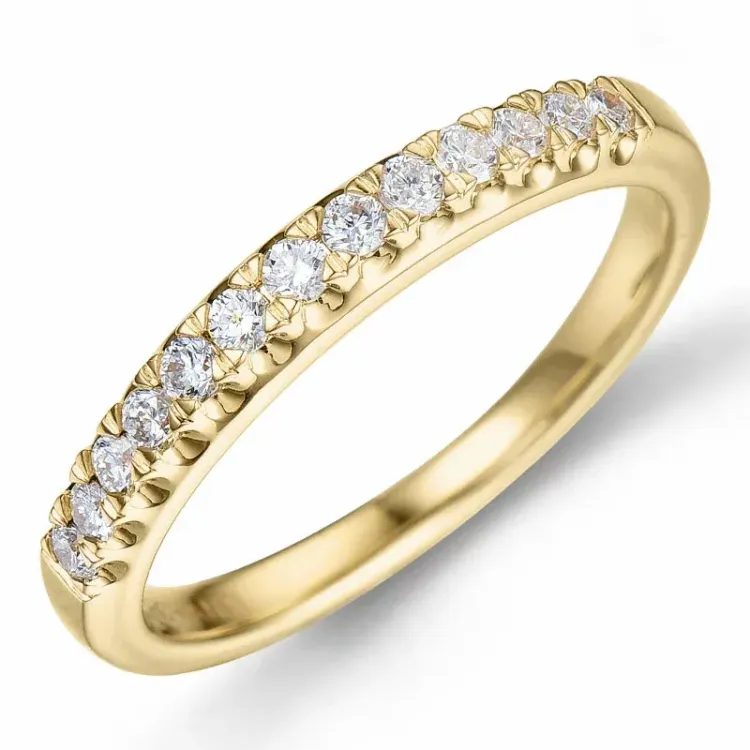 lab grown diamant alliansering i 9 karat gull 0,26 ct