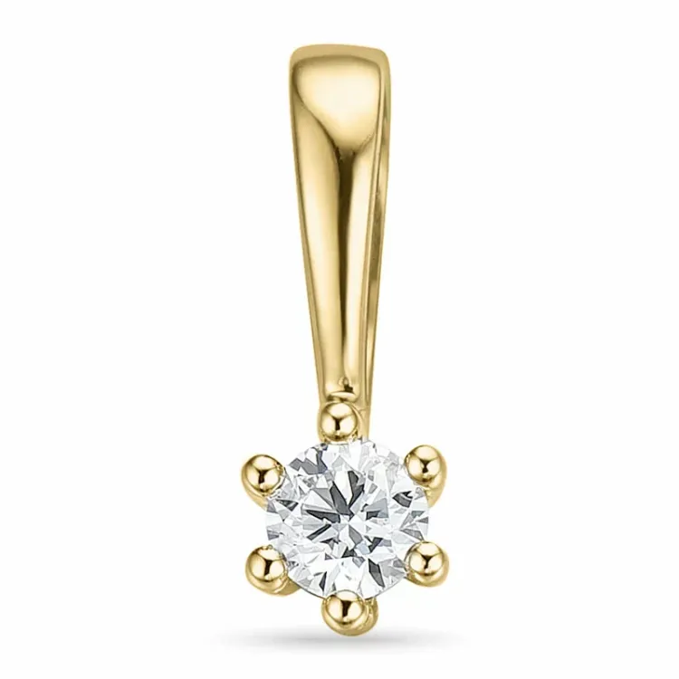 0,05 ct lab grown diamant solitaireanheng i 9 karat gull 0,05 ct