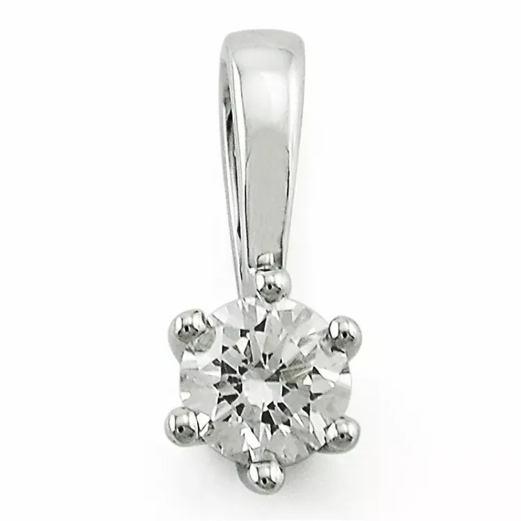 0,20 ct lab grown diamant solitaireanheng i 9 karat hvitt gull 0,20 ct
