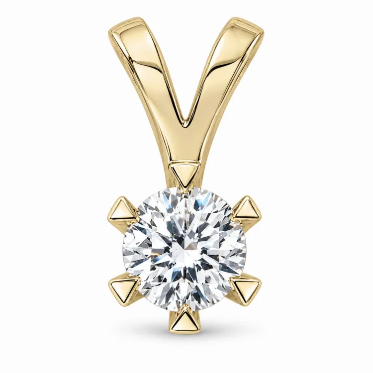 lab grown diamant anheng i 9 karat gull 1,0 ct