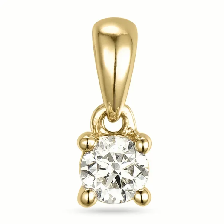 0,20 ct lab grown diamant solitaireanheng i 9 karat gull 0,20 ct