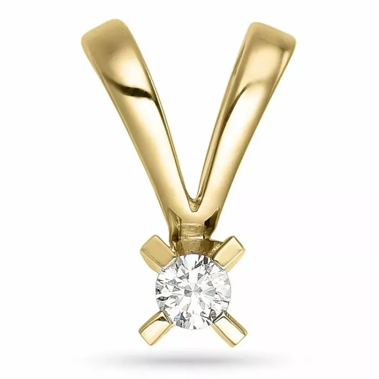 0,05 ct lab grown diamant solitaireanheng i 9 karat gull 0,05 ct