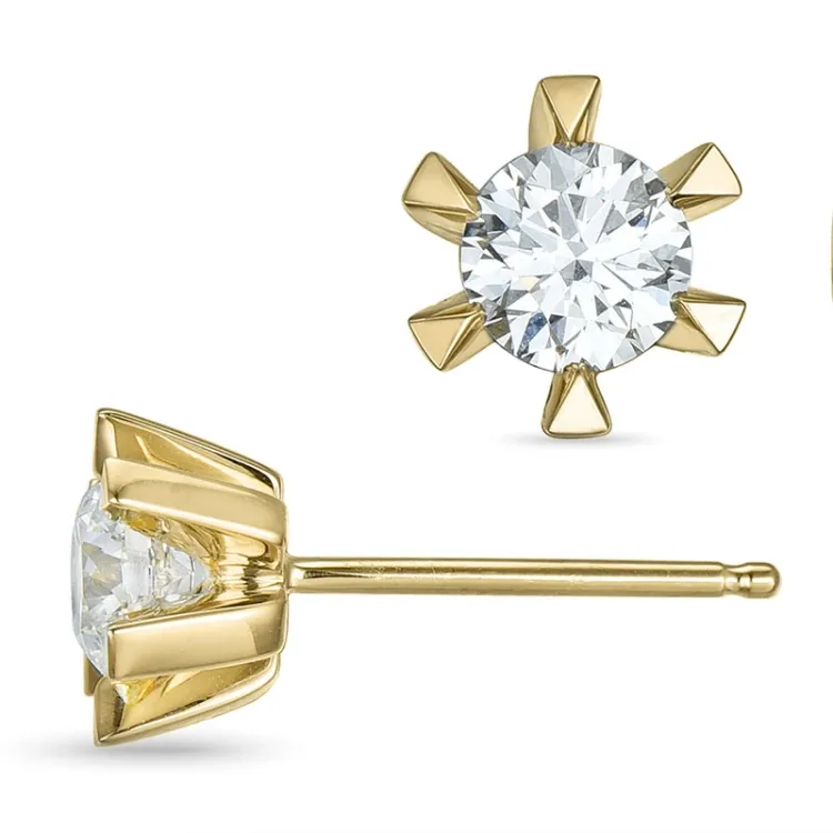 2 x 0,40 ct lab grown diamant øredobber i 9 karat gull med lab grown diamant 
