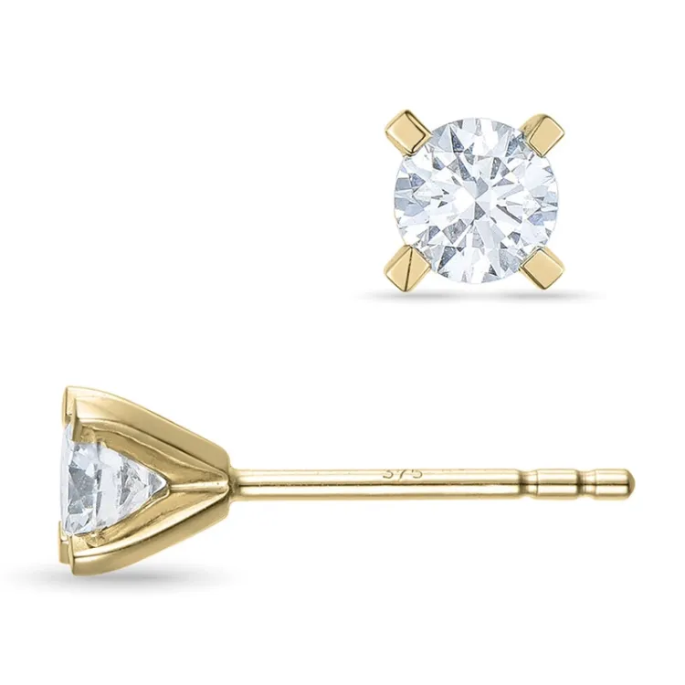 2 x 0,30 ct lab grown diamant øredobber i 9 karat gull med lab grown diamant 