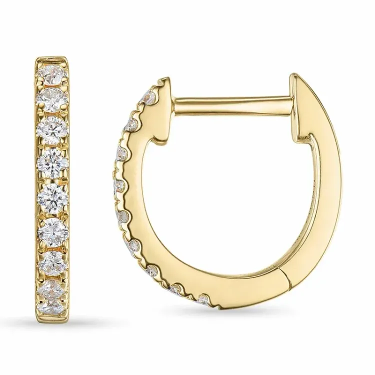 12 mm lab grown diamant creol i 9 karat gull med lab grown diamant 