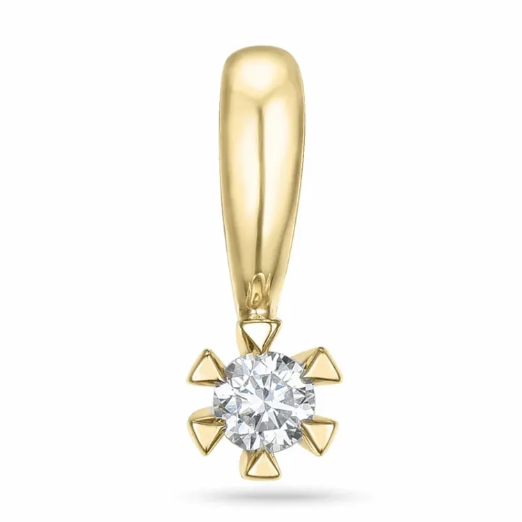 0,05 ct lab grown diamant solitaireanheng i 9 karat gull 0,05 ct