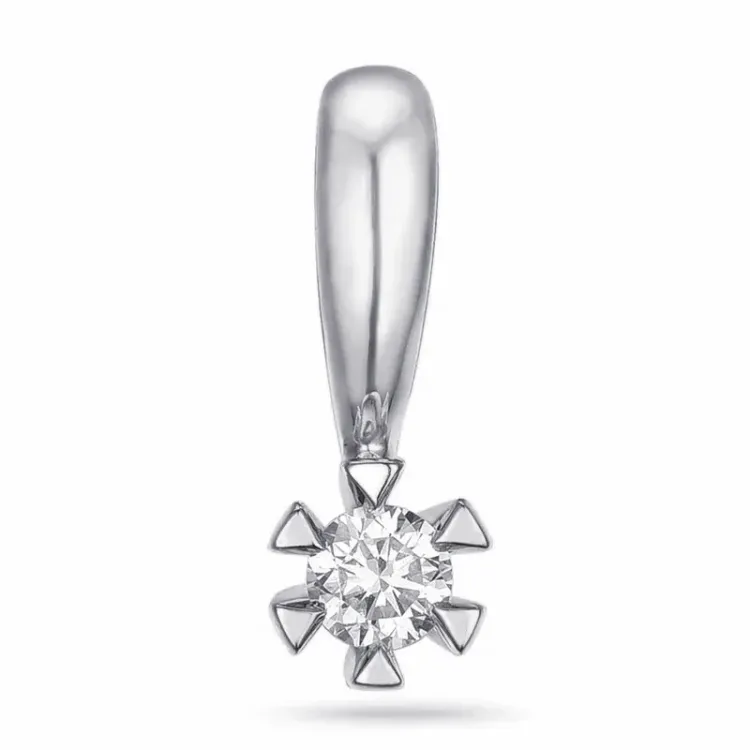0,05 ct lab grown diamant solitaireanheng i 9 karat hvitt gull 0,05 ct