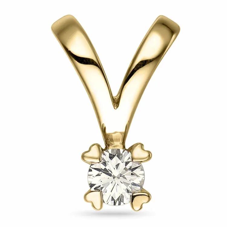 0,20 ct lab grown diamant solitaireanheng i 9 karat gull 0,20 ct