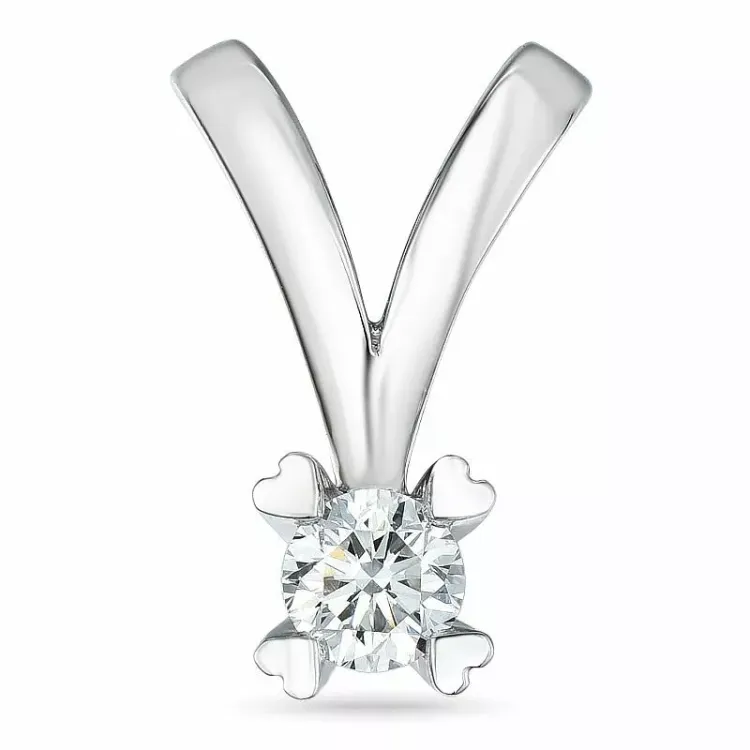 0,20 ct lab grown diamant solitaireanheng i 9 karat hvitt gull 0,20 ct